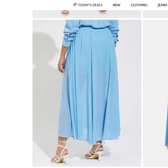 NWT Torrid Maxi Chiffon Undershort Skirt Blissful Blue Torrid Size 4X - Picture 2 of 13